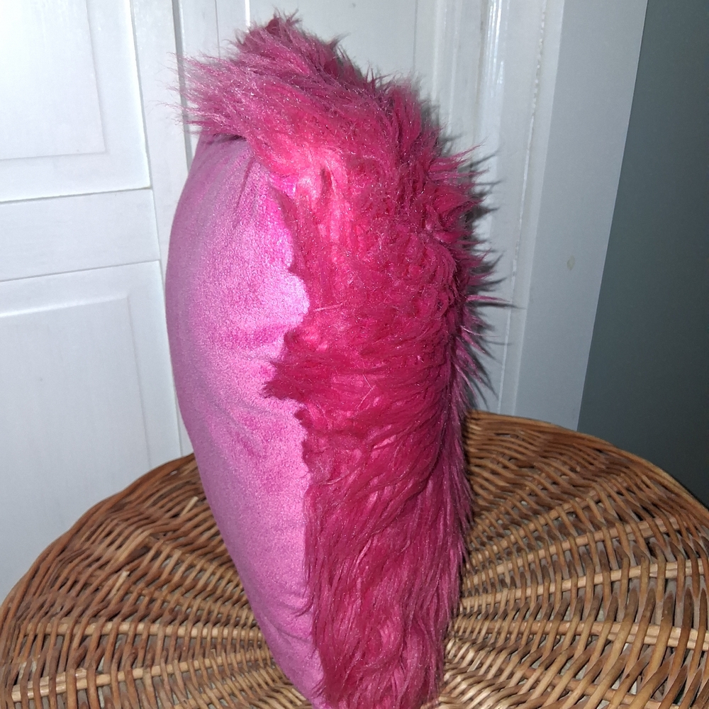 Fuzzy Pink Throw Pillow - Picture 2 of 3
